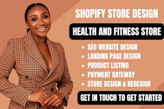 design health and fitness shopify store supplement store health supplement