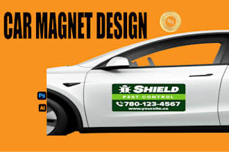 design a frame sign,mesh,step and repeat banner, car magnet,parking sign sticke