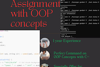 assist you in c projects and assignments with oop concepts