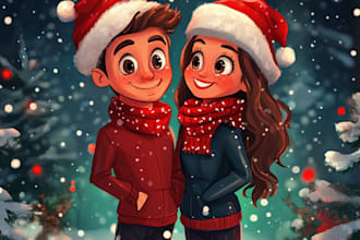 create a couple portrait in any style
