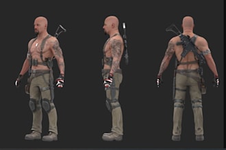 3d game character, realistic model humanoid, unreal engine animation,vrm texture