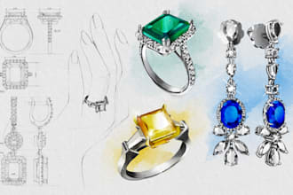 draw an illustration, technical sketch of a jewelry for you