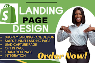 do shopify landing page design, fix shopify to boost sales, custom website page