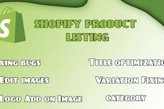 do shopify products listing and data entry professional
