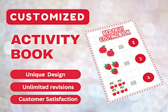 make custom activity book, kids worksheet and kindergarten worksheets