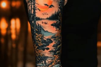 make a custom tattoo sleeve art as you want