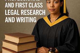 do legal research and legal writing for any law topic