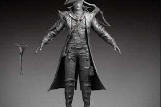 be 3d sculptor via zbrush,character model printing stl,tabletop minis figures3d