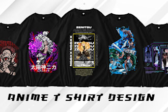 do amazing custom anime t shirt designs for you