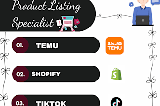 list and optimize your products on temu, shopify or tiktok