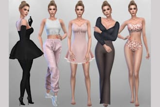 make 3d second life model, 3d clothing, 3d shoes design and rig it