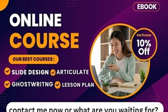 prepare online course content, coaching program, webinar, lms course website