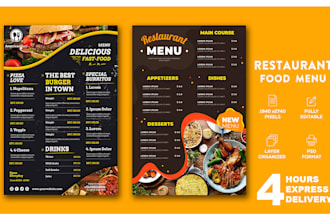 design food menu, digital menu and menu board