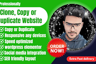 clone, copy or duplicate any website into wordpress elementor