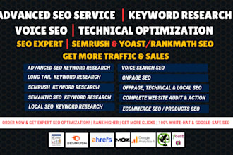 do advanced semrush keyword research and technical SEO service