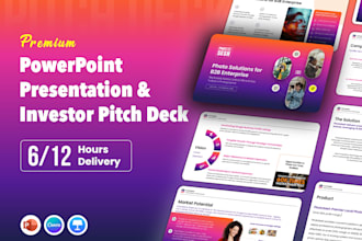 create investor pitch deck, powerpoint, canva and google slides deck