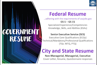 create a federal, state or city resumes for your targeted government job