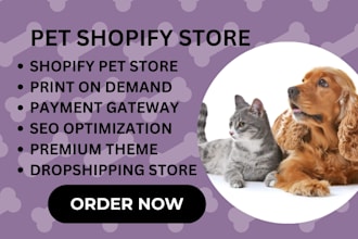 design pet shopify store pet accessories pet supplies store dropshipping store