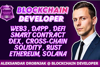 be blockchain developer for web3 dapp smart contract dex pump fun trading bot