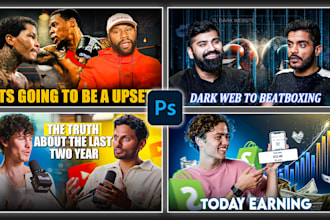 design attractive podcast, clickbait youtube thumbnail in 2 hours