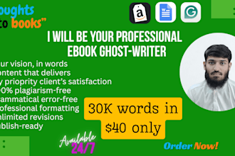 be your professional ebook ghostwriter for amazon kindle