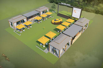design your 3d outdoor stage, kiosk, booth, and carnival