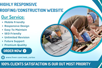 design roofing website, construction website, handyman website