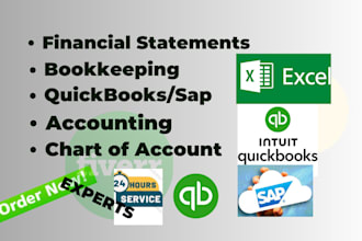 do accounting n bookkeeping, bank reconciliation using quickbooks, excel