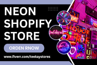 design neon sign shopify store neon logo clothing neon website