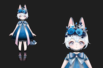draw vtuber character art chibi anime animation vtuber character model animation