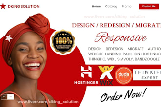 design, redesign or migrate website landing page on hostinger, squarespace, wix