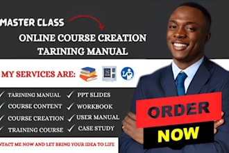 masterclass online course content, training manual, handbook, user guide, ppt