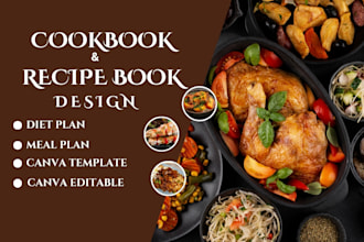 write design format canva editable recipe book cookbook diet meal plan pdf kdp