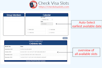 build vfs bot appointment booking bot monitor bot visa bot chatbot flight bot