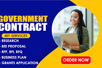 write government contract proposal, rfp rfq, bid proposal rfi, contract research