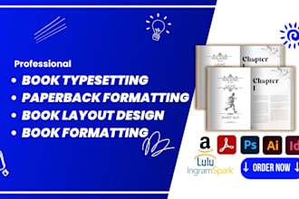 do book typesetting, paperback formatting, book layout design, journal planner