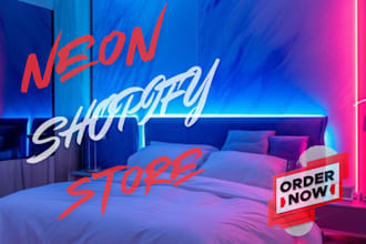 neon shopify store neon website neon led light neon droppshipping store design