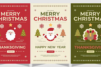 build festive flyer designs for christmas, new year, and thanksgiving for you