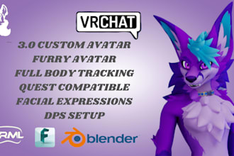 create furry vrchat avatar, vr character, 3d vtuber model, nsfw avi, vseeface