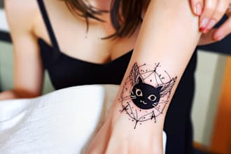 do adorable custom tattoo design in my art style