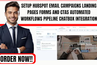 setup hubspot email campaign landing page forms ctas worklow pipeline chatbox