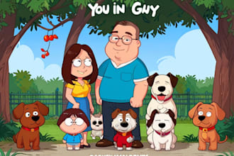 custom you in family guy cartoon portrait