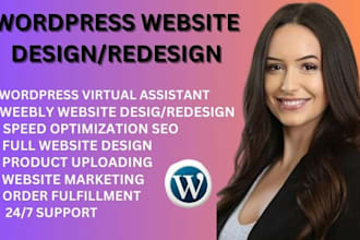 setup modern wordpress website design or blog design wordpress va weebly design