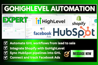 do gohighlevel workflow automation integration with shopify hubspot facebook ads