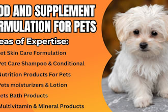 do reversed engineering for pet skin care ,pet food and supplement formulation