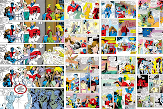 draw marvel comic vintage illustration, 70s design retro vintage horror comic