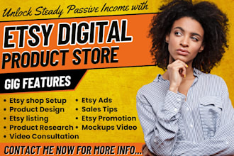 set up etsy shop etsy digital products design etsy product listing SEO etsy shop