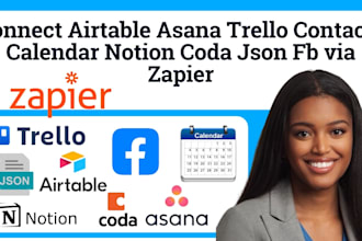 connect airtable asana trello contacts calendar notion coda json fb via zapier
