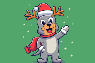 make modern christmas santa and mascot logo