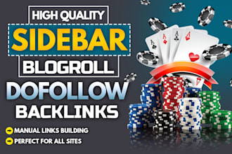 do high da DR 50 plus sidebar footer blogroll dofollow homepage SEO backlinks